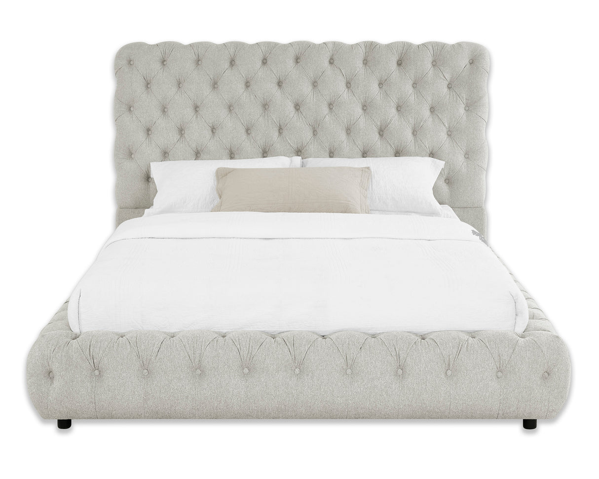 Flory Dove King Upholstered Platform Bed from Crown Mark - Luna Furniture