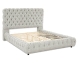 Flory Dove King Upholstered Platform Bed from Crown Mark - Luna Furniture