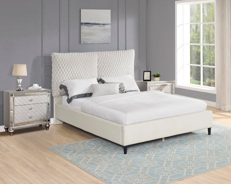 Violet Whote Dove Queen Upholstered Bed