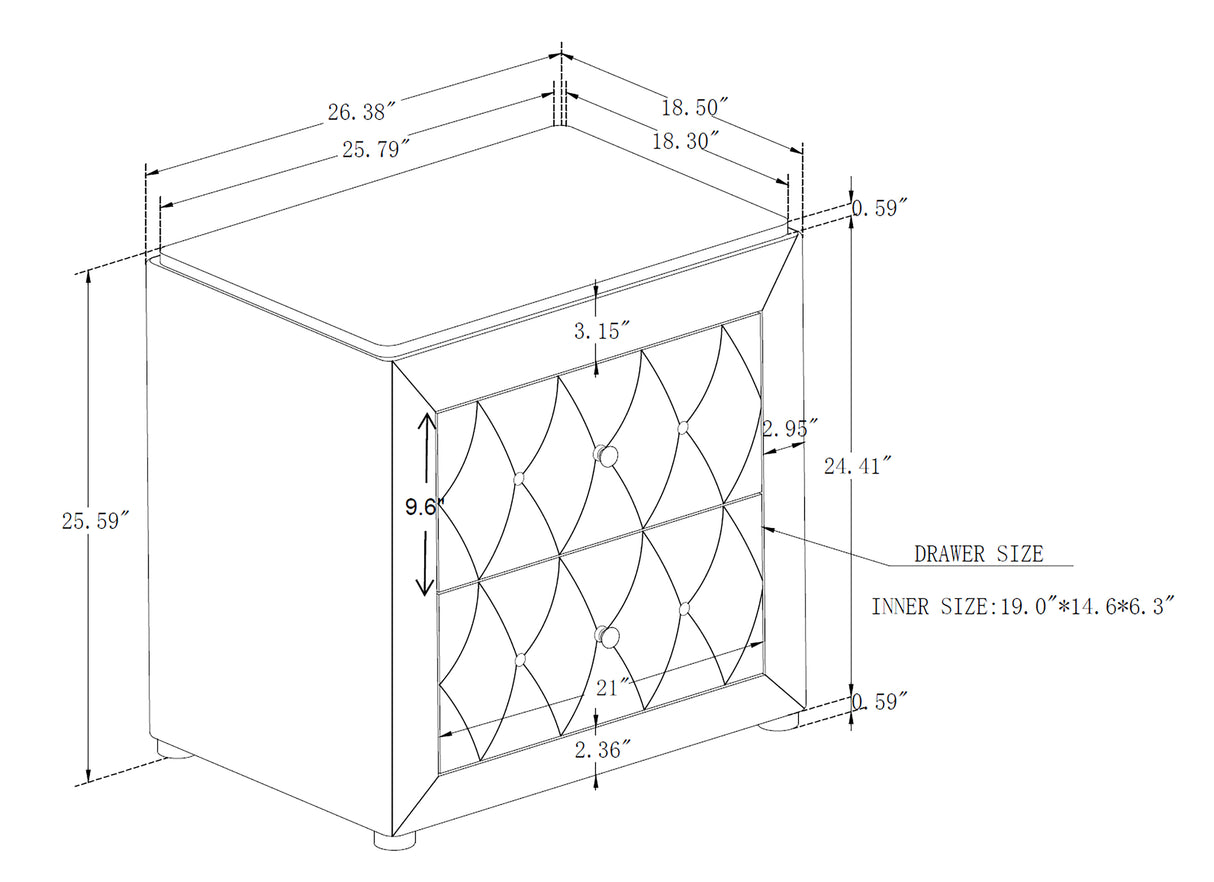 Annabelle Black Nightstand from Crown Mark - Luna Furniture