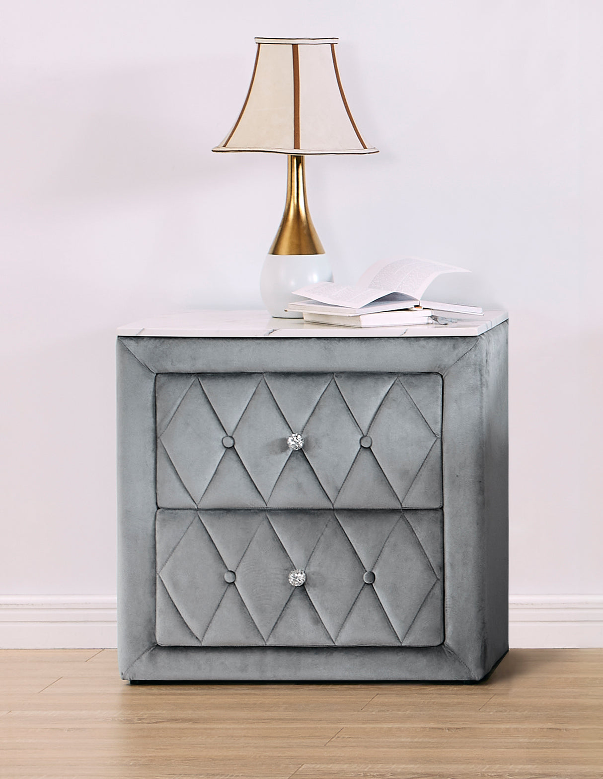 Annabelle Gray Nightstand from Crown Mark - Luna Furniture