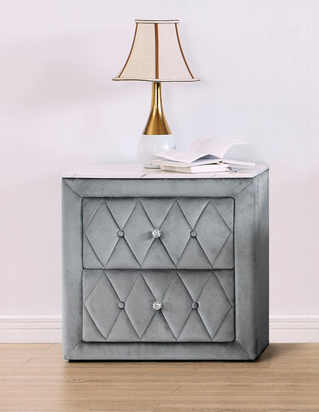 Annabelle Gray Nightstand from Crown Mark - Luna Furniture