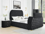 Natalia Black Upholstered Bedroom Set with TV Lift from Crown Mark - Luna Furniture