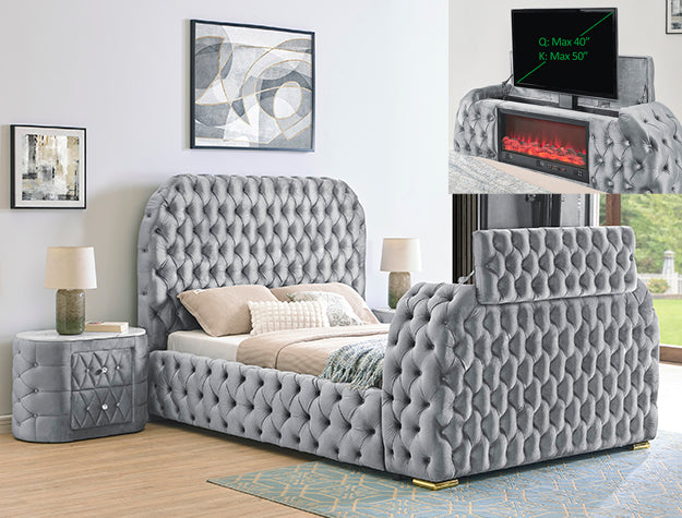 Natalia Gray Nightstand from Crown Mark - Luna Furniture