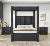 Jayla Black Velvet King Canopy Bed from Crown Mark - Luna Furniture
