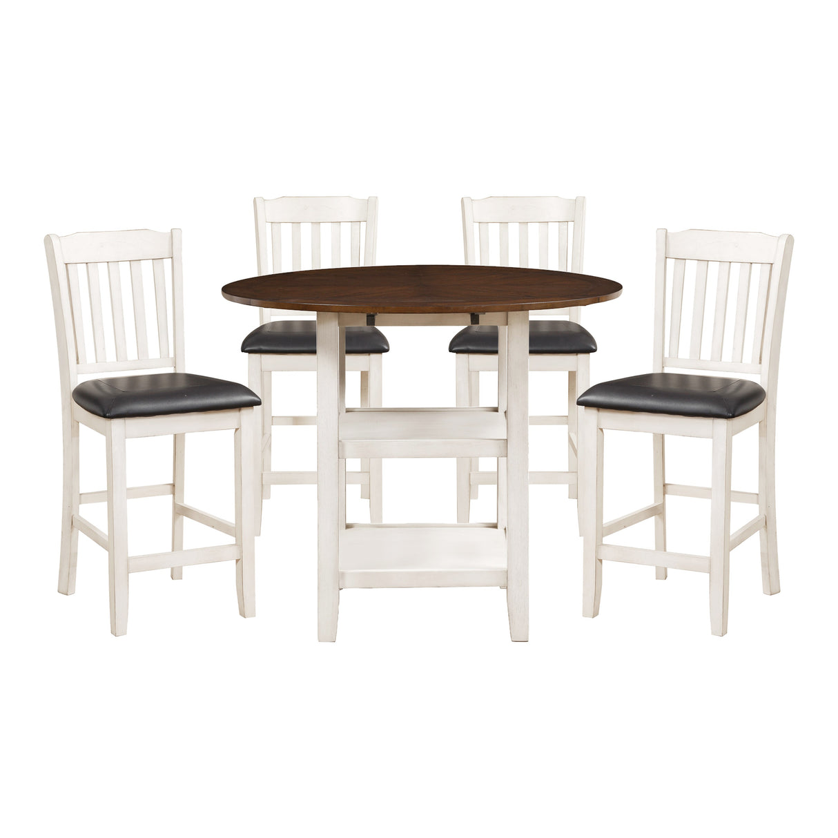 Kiwi White Wash 5-Piece Counter Height Set from Homelegance - Luna Furniture