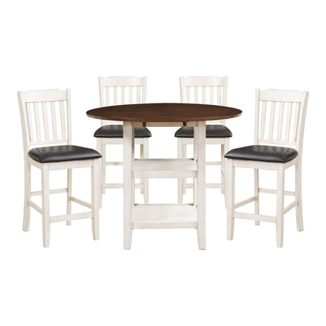 Kiwi White Wash 5-Piece Counter Height Set from Homelegance - Luna Furniture