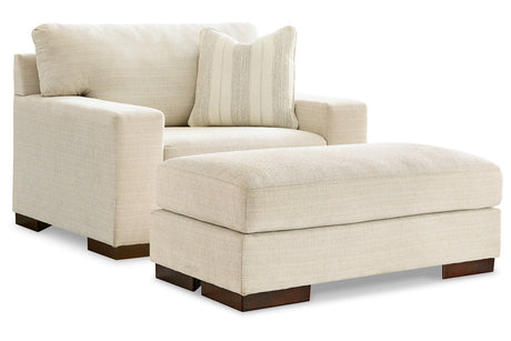 Maggie Birch Oversized Chair and Ottoman from Ashley - Luna Furniture