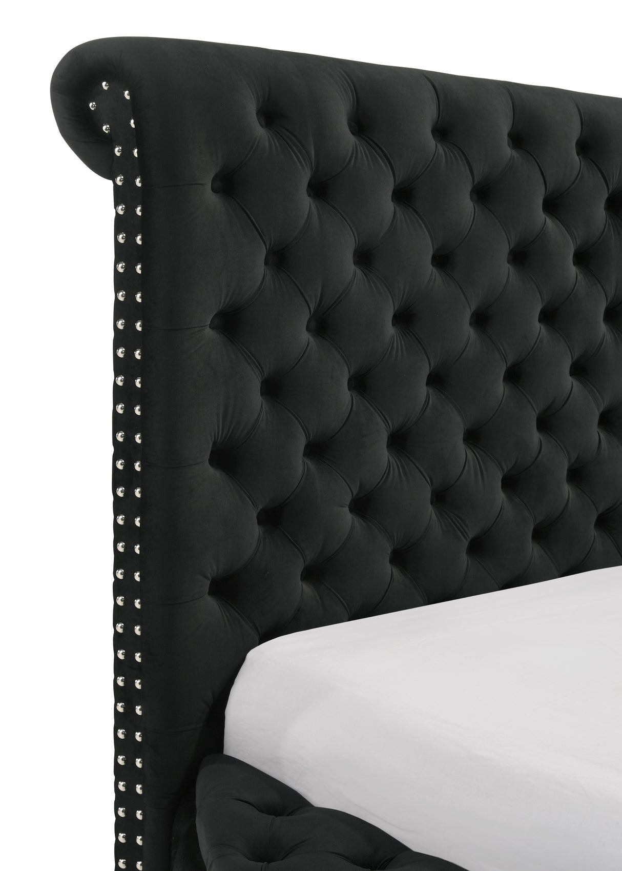 Brigitte Black King Upholstered Storage Panel Bed