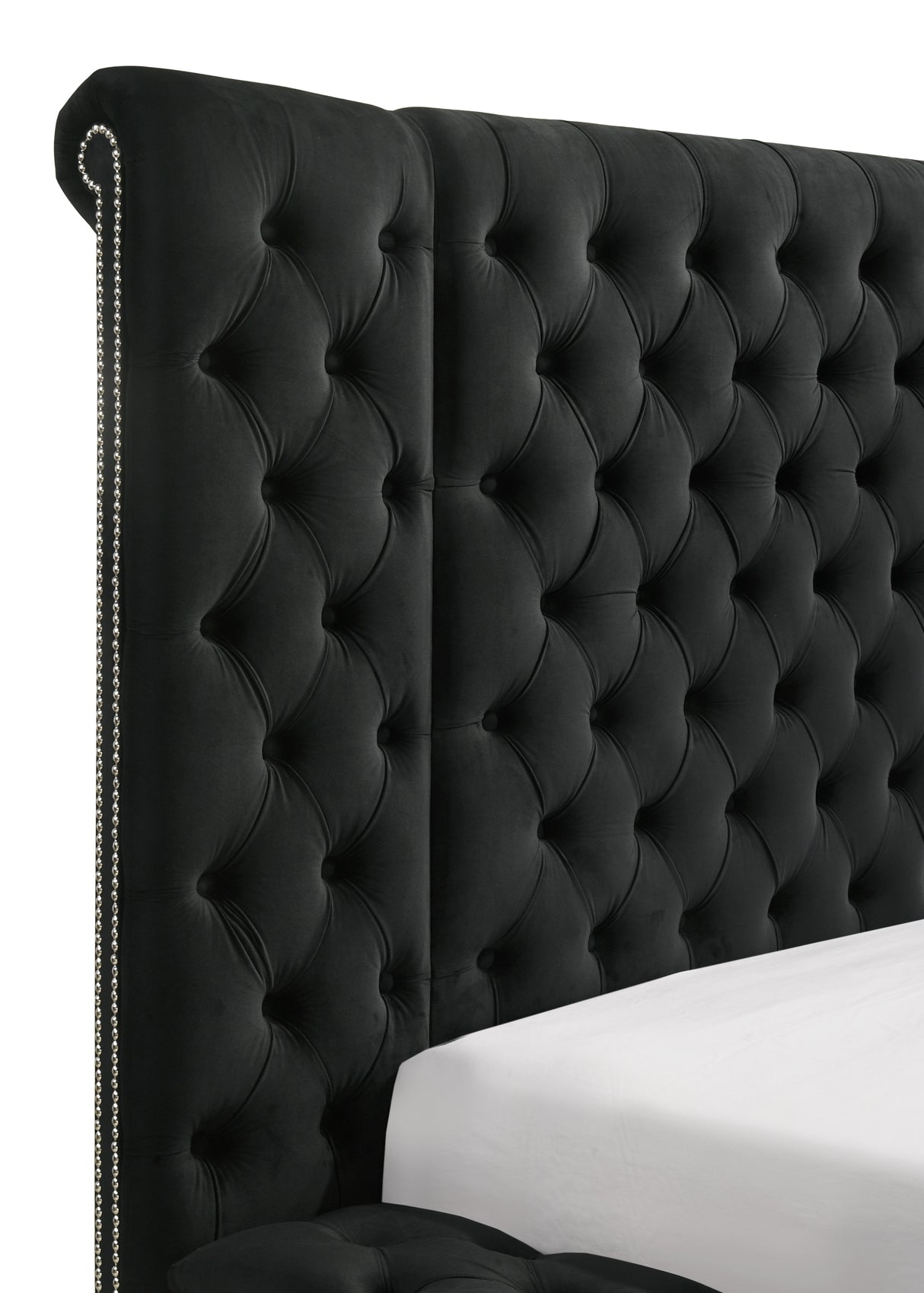 Liliana King Black Panel Bed from Crown Mark - Luna Furniture
