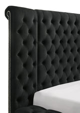 Liliana King Black Panel Bed from Crown Mark - Luna Furniture