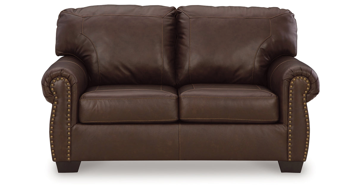Colleton Sofa, Loveseat and Recliner in Dark Brown from Ashley Furniture - Luna Furniture