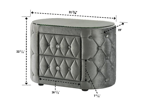 Voltare Gray Nightstand from Crown Mark - Luna Furniture