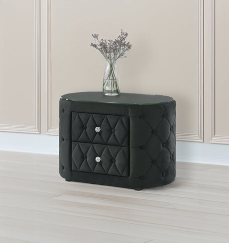 Voltare Black Nightstand from Crown Mark - Luna Furniture