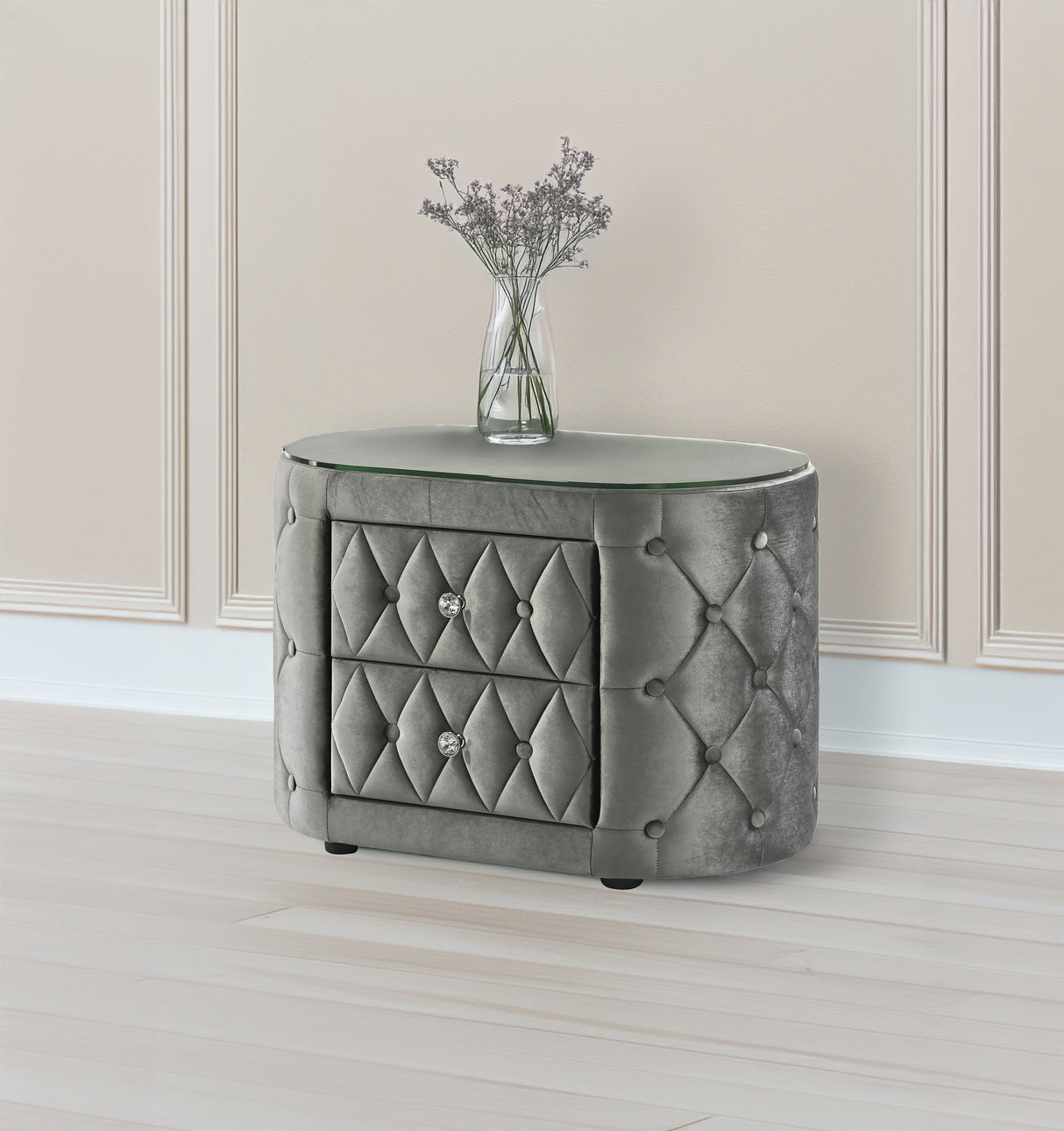 Voltare Gray Nightstand from Crown Mark - Luna Furniture