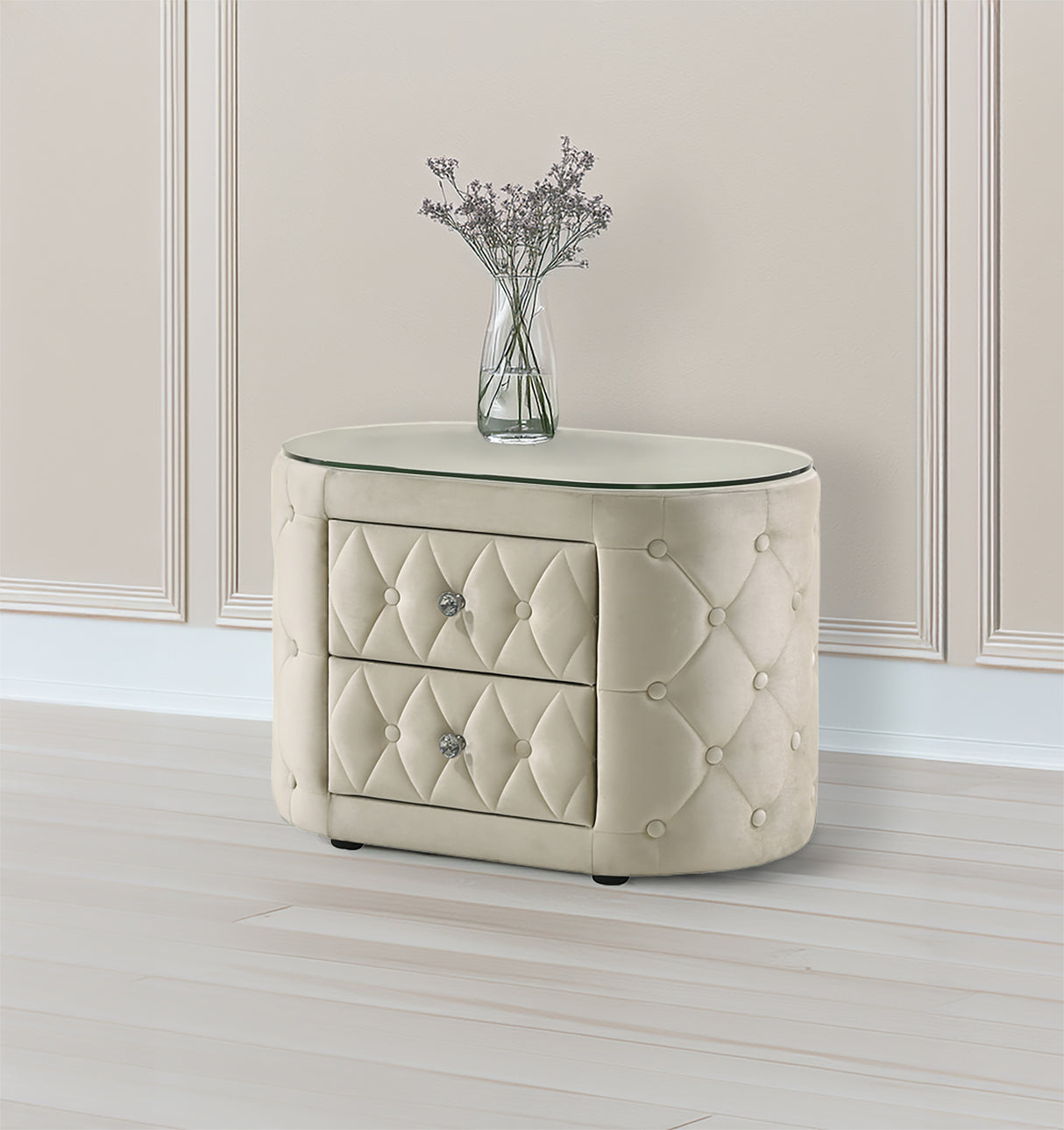 Voltare Ivory Nightstand from Crown Mark - Luna Furniture