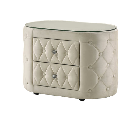 Voltare Ivory Nightstand from Crown Mark - Luna Furniture