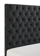 Josephine Black King Upholstered Panel Bed with TV Lift from Crown Mark - Luna Furniture