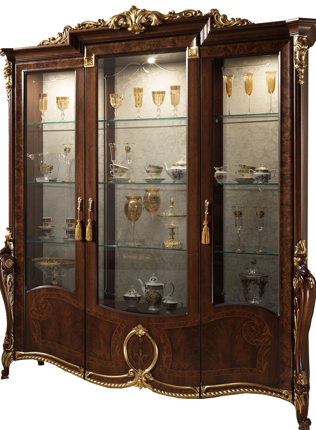 Donatello 3-Door China w/Glass Back Panel from ESF Furniture - Luna Furniture