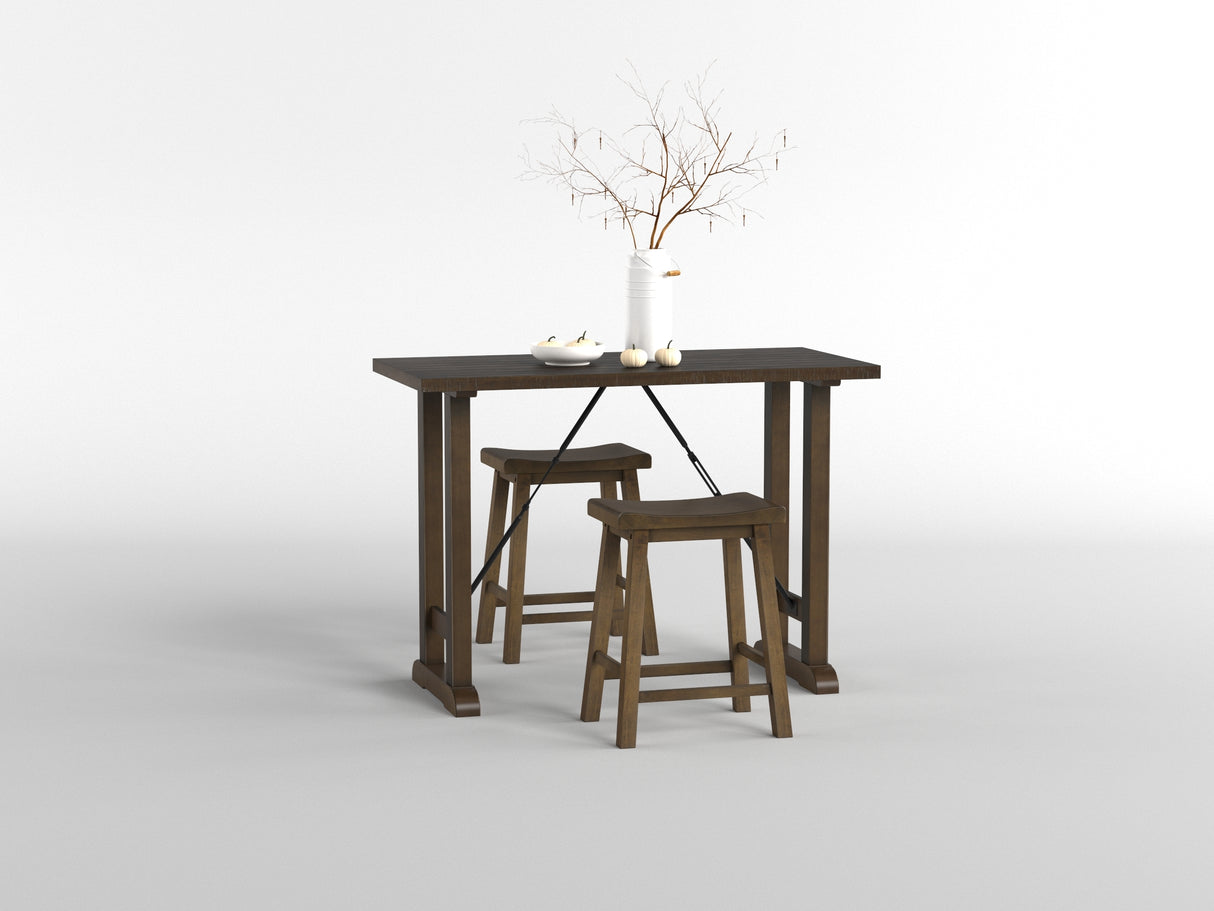 Bracknell Brown Cherry 3-Piece Counter Height Set from Homelegance - Luna Furniture