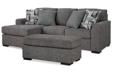 Gardiner Pewter Sofa Chaise and Ottoman from Ashley - Luna Furniture
