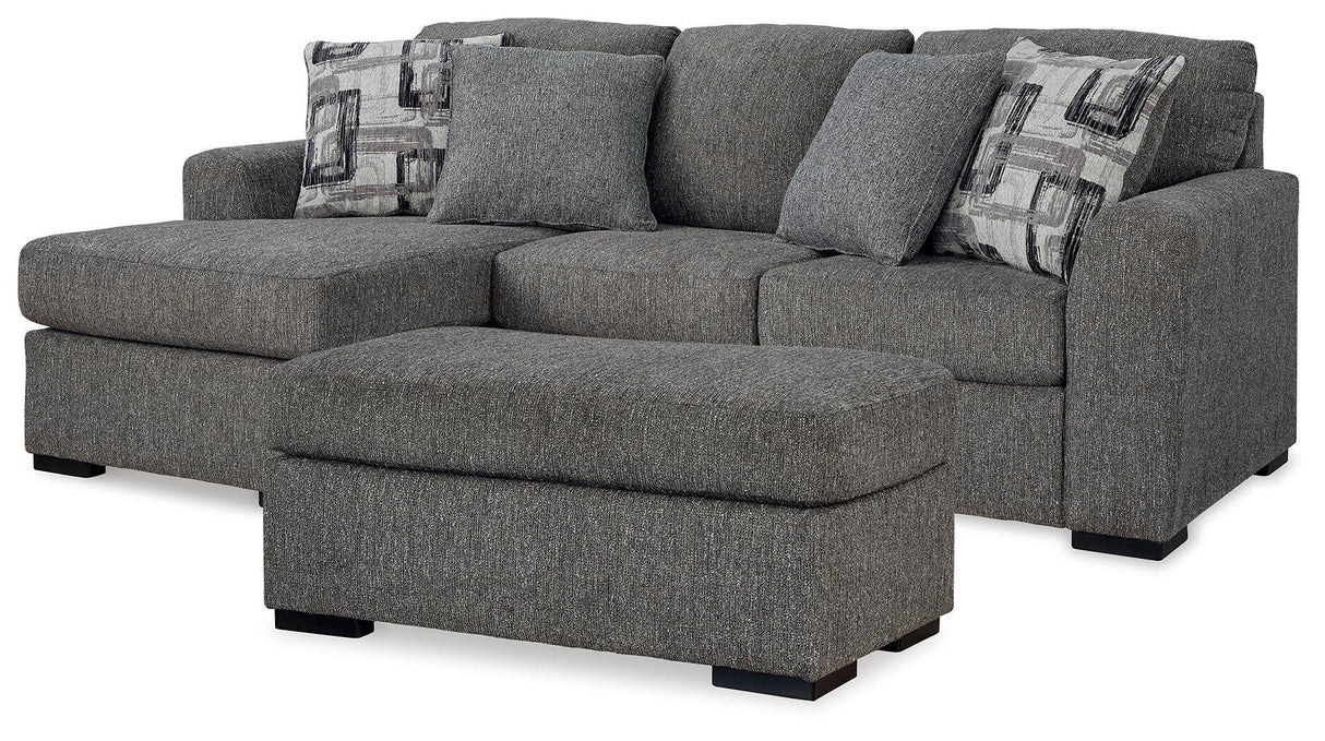 Gardiner Pewter Sofa Chaise and Ottoman from Ashley Furniture - Luna Furniture