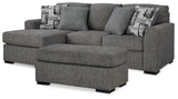 Gardiner Pewter Sofa Chaise and Ottoman from Ashley Furniture - Luna Furniture