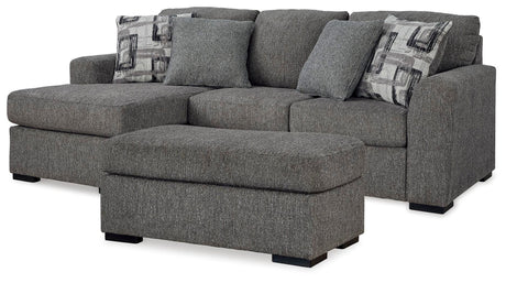 Gardiner Pewter Sofa Chaise and Ottoman from Ashley Furniture - Luna Furniture
