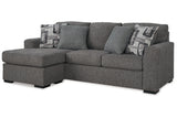 Gardiner Pewter Sofa Chaise and Ottoman from Ashley - Luna Furniture