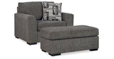 Gardiner Chair and Ottoman in Pewter from Ashley Furniture - Luna Furniture