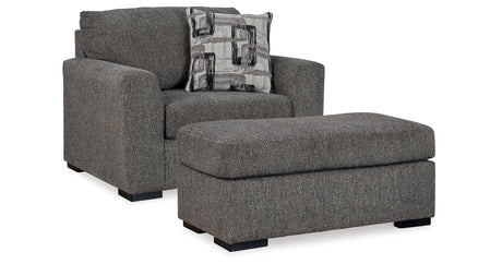 Gardiner Chair and Ottoman in Pewter from Ashley Furniture - Luna Furniture