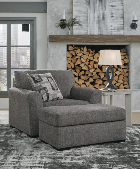 Gardiner Pewter Oversized Chair and Ottoman from Ashley Furniture - Luna Furniture