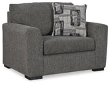 Gardiner Pewter Oversized Chair and Ottoman from Ashley Furniture - Luna Furniture