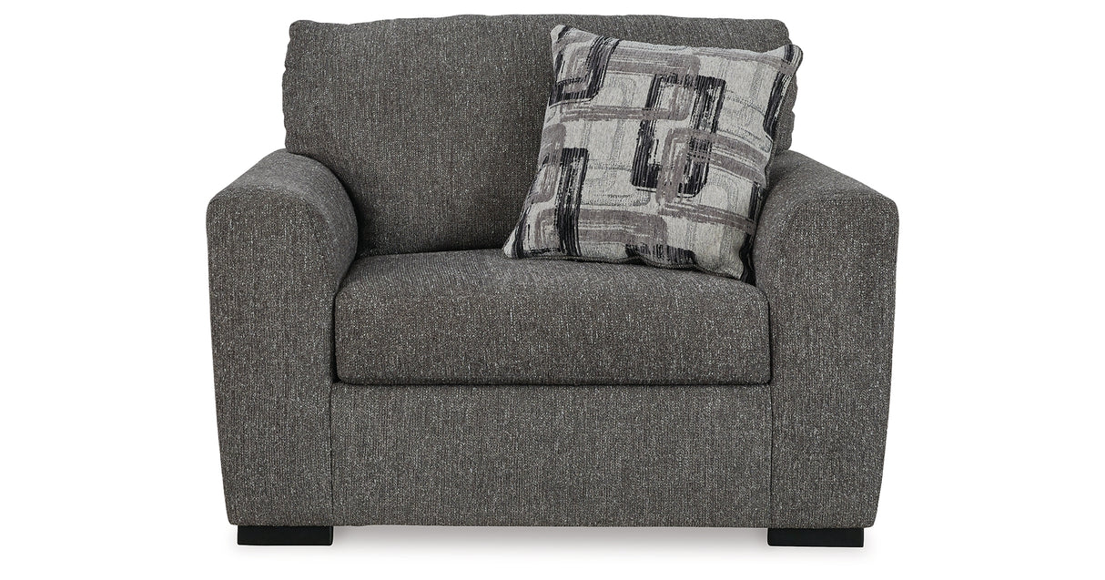 Gardiner Chair and Ottoman in Pewter from Ashley Furniture - Luna Furniture