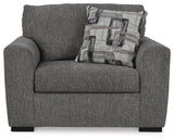 Gardiner Pewter Oversized Chair and Ottoman from Ashley Furniture - Luna Furniture