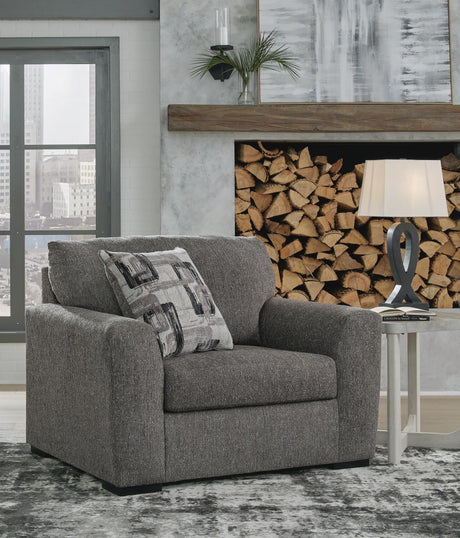 Gardiner Pewter Oversized Chair and Ottoman from Ashley Furniture - Luna Furniture