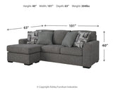 Gardiner Pewter Sofa Chaise and Ottoman from Ashley Furniture - Luna Furniture