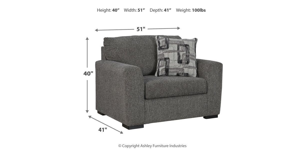 Gardiner Chair and Ottoman in Pewter from Ashley Furniture - Luna Furniture