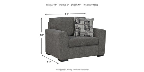 Gardiner Chair and Ottoman in Pewter from Ashley Furniture - Luna Furniture