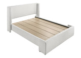 Portia White Boucle King Upholstered Platform Bed
