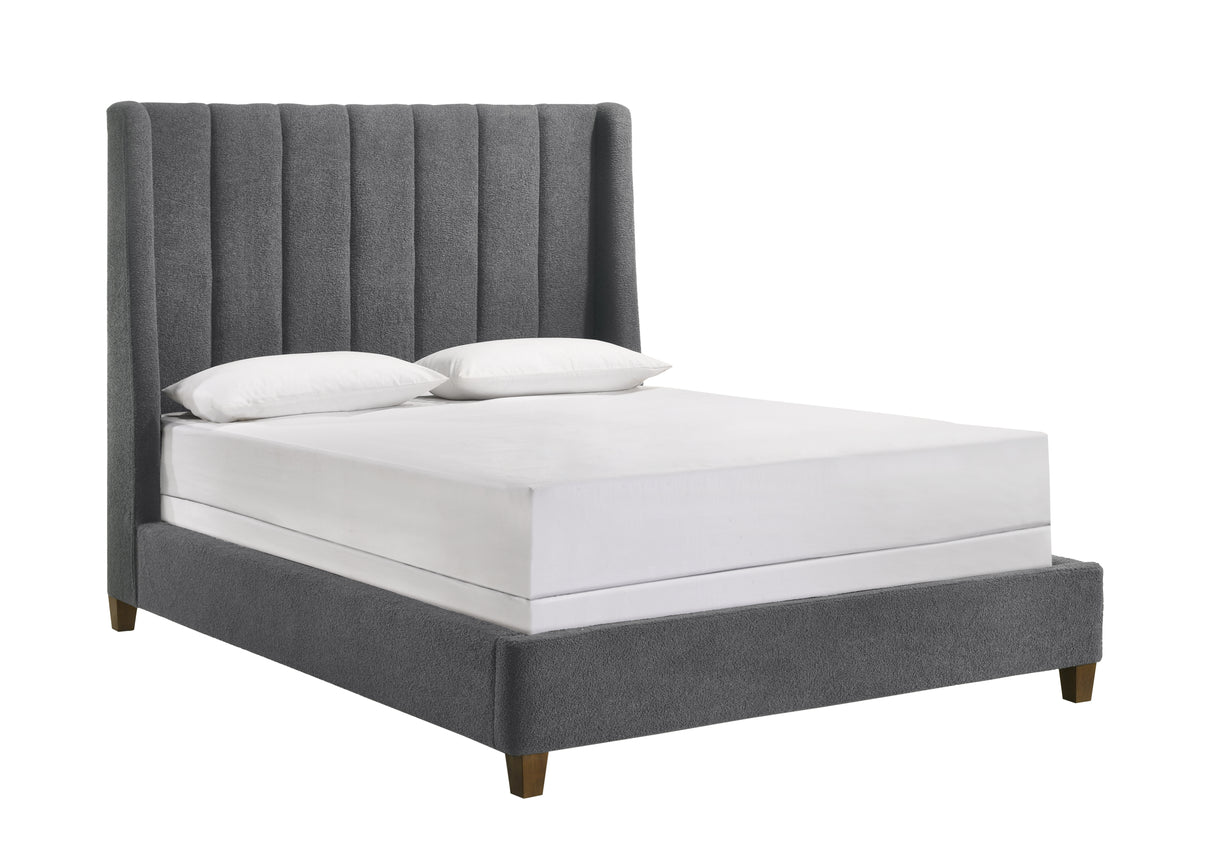 Agnes Charcoal Boucle King Upholstered Bed