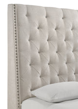 Chantilly Oat King Tweed Upholstered Bed from Crown Mark - Luna Furniture