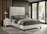 Chantilly Oat King Tweed Upholstered Bed from Crown Mark - Luna Furniture