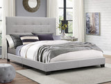 Florence Gray King Upholstered Bed from Crown Mark - Luna Furniture