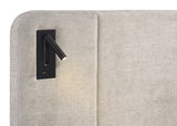Freya Light Gray Queen Upholstered Bed with Reading Lights from Crown Mark - Luna Furniture