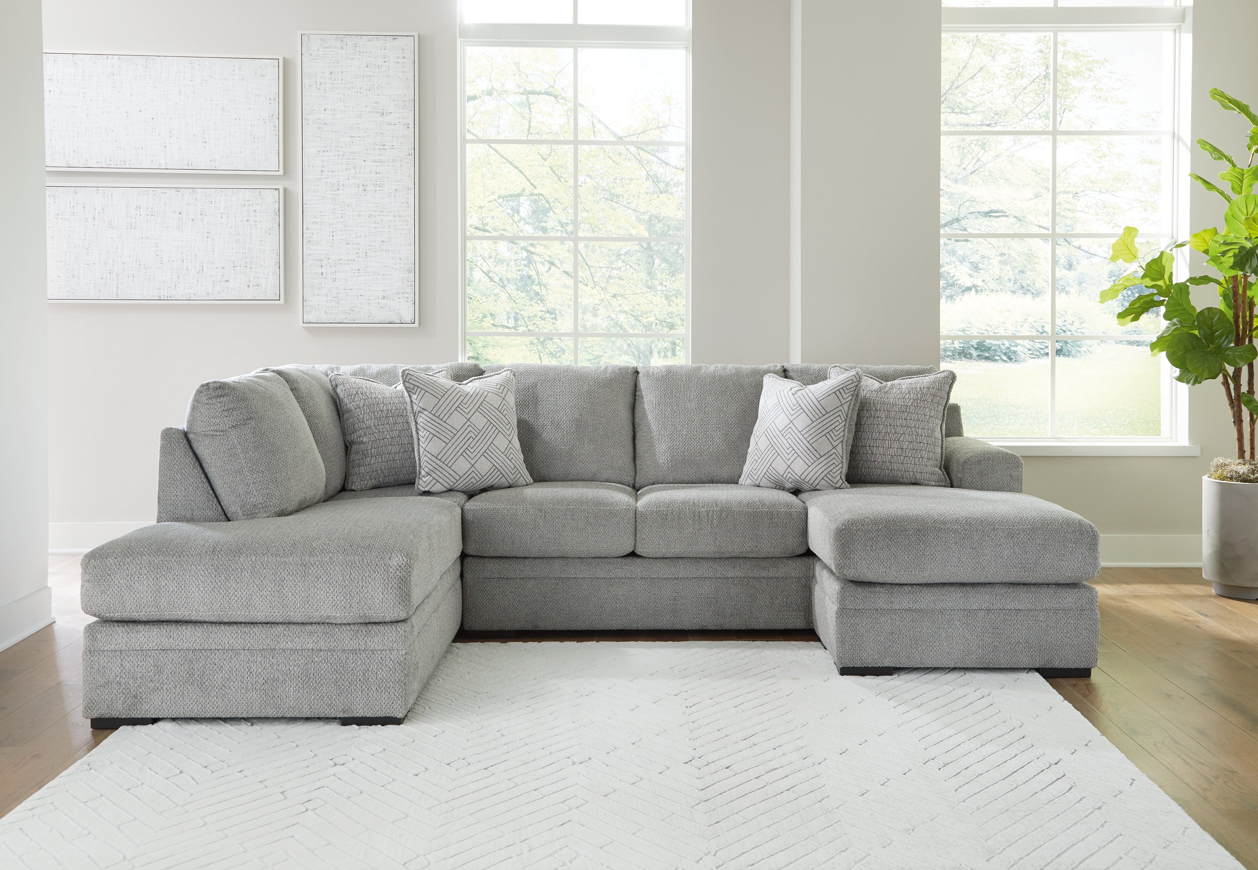 Ashley Casselbury Cement 2-Piece LAF Chaise Sectional – Luna Furniture