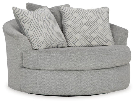 Casselbury Cement Oversized Swivel Chair and Ottoman from Ashley - Luna Furniture