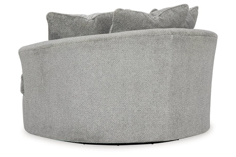 Casselbury Cement Oversized Swivel Chair and Ottoman from Ashley - Luna Furniture