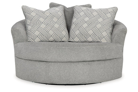 Casselbury Cement Oversized Swivel Chair and Ottoman from Ashley - Luna Furniture
