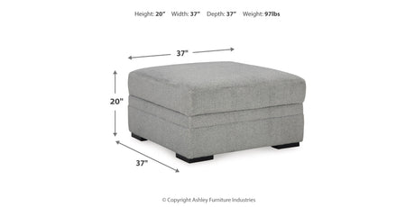 Casselbury Cement 2-Piece Sectional with Ottoman from Ashley - Luna Furniture